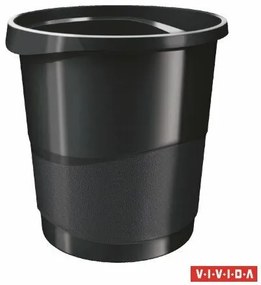 Papírkosár, 14 liter, ESSELTE Europost, Vivida fekete (E623952)