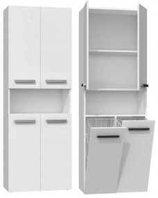 Aldabra 2K DK fürdőszoba szekrény, 60x174x30 cm, fehér