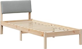 vidaXL Ágykeret Barna és világosszürke 80 x 200 cm Tömör fenyőfa