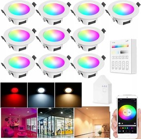 Subosi 5W Rgb Fehér Led Süllyesztett Lámpa WiFi Bluetooth Alexa Google 10 db