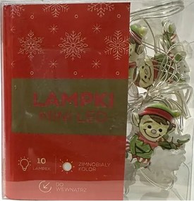 Karácsonyfa lámpák Jumi beltéri 10 db Led Hideg fehér manók