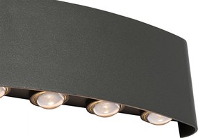 Kültéri fali lámpa sötétszürke LED-del 10-lámpás IP54 - Silly