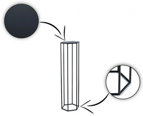 Virágállvány 100x24 cm fekete