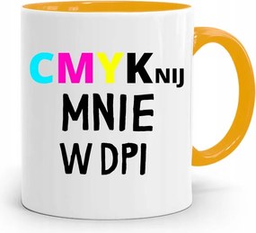 Sárga Bögre Ajándék Grafikusoknak Dpi-ben, fényképes nyomtatással