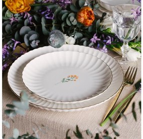 27 darabos porcelán étkészlet, fehér/arany