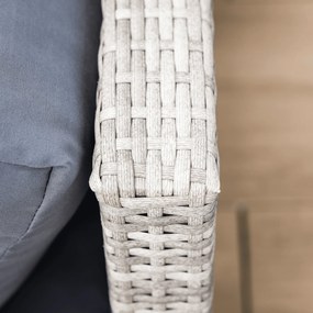 Kerti rattan szett, szürke/természetes/krémszínű, DEBRA