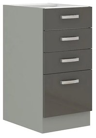 Alsó konyhaszekrény fiókokkal Metaluna 40 D 4S BB (szürke + fényes szürke) . 1103341