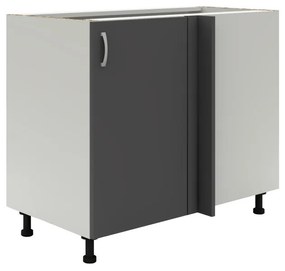 Benita 1 ajtós Alsó konyhaszekrény Antracit-Fehér 98x50x80 cm N