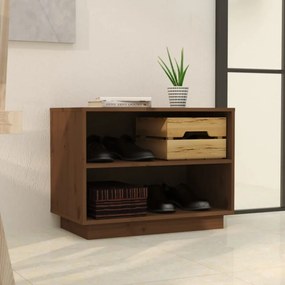 mézbarna tömör fenyőfa cipősszekrény 60 x 34 x 45 cm