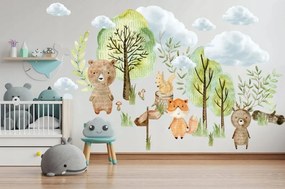 Erdei állatok egyedi és minőségi gyerek falmatrica 60 x 120 cm