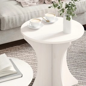 Dohányzóasztal 2 pcs Fehér 46 x 46 x 47 cm Tömör fenyőfa