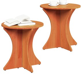 Dohányzóasztal 2 pcs Viaszbarna 46 x 46 x 47 cm Tömör fenyőfa
