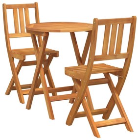 vidaXL Bisztró készlet 3 pcs Olaj Természetes Tömör Akácfa