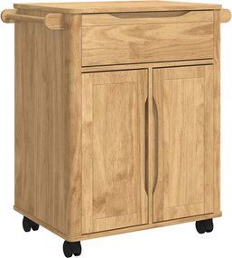 vidaXL Konyhai kocsi FLORO Faggyú barna 72,5 x 45 x 80 cm