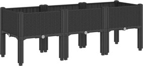 vidaXL fekete PP rácsos kerti ültetőláda 120 x 40 x 42 cm