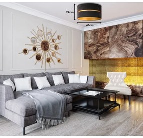 Duolla - Mennyezeti lámpa DUO 1xE27/40W/230V átm. 40 cm fekete/arany