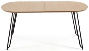 Natúr színű bővíthető étkezőasztal tölgyfa dekorral 90x140 cm Novac – Kave Home