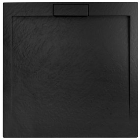 Rea Grand Black, ásványkőből készült zuhanytálca 90x90x3,5 cm, REA-K4595