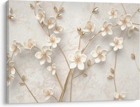 Kép - Arany virág - absztrakt (70x50 cm)