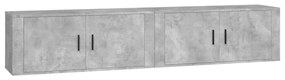 2 db betonszürke fali TV-szekrény 100 x 34,5 x 40 cm