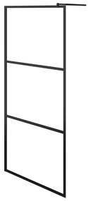 Fekete zuhanyfal átlátszó ESG üveggel 80 x 195 cm