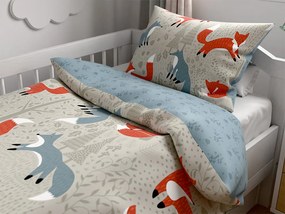Krepp ágyneműhuzat gyerekágyhoz Renforcé FOXIVA szürke Ágyneműhuzat mérete: 45 x 65 cm | 90 x 140 cm