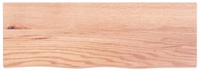 világosbarna kezelt tömör tölgyfa fali polc 80x30x(2-6) cm