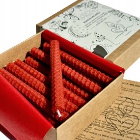 Gyertya Szett Szerelem Mágiához Piros Gyertyák 10X1CM 21 Db Méhviasz