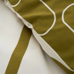 Khaki-bézs kétszemélyes ágyneműhuzat 200x200 cm Linear Curve – Catherine Lansfield