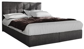 Franciaágy Boxspring 160 cm Porto (szürke) (matraccal és tárolóhellyel). 1047308