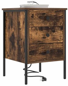 Éjjeli Szekrények 2 pcs Füstölt tölgy 42 x 41 x 61 cm Faanyag