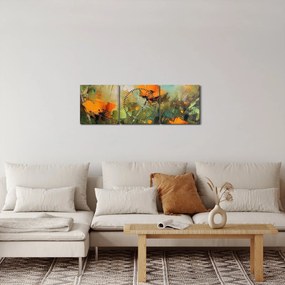 Kép - Virágok (órával) (90x30 cm)