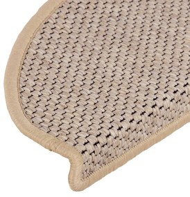 15 db szizál hatású világos bézsszínű lépcsőszőnyeg 65x21x4 cm