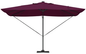 Konzolos Roma Napernyő LED-del Bordeaux Piros 352x251x265 cm Alumínium