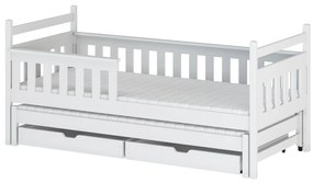 Gyerekágy 80 x 180 cm DORIA (ágyráccsal és tárolóhellyel) (fehér). 1013013