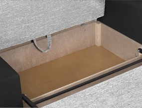 MILAN Kihúzható kanapé 2 + 2 puffal Ezüst/fehér