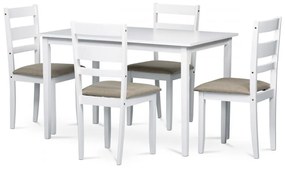 Set de masă clasic pentru 4 persoane în alb mat. DIN STOC AUT-6070