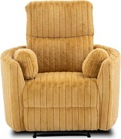 Dönthető fotel mustársárga plüss szövet, RAUL