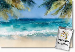 Fotótapéta Flizelina Egzotikus Trópusi Tengerpart Óceán Pálmafák 300x210 ragasztó