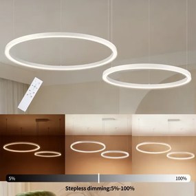 Brilagi - LED dimmelhető kábeles csillár PORTOFINO LED/98W/230V fehér + távirányító
