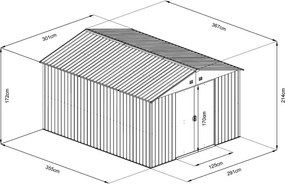 Avenberg Kerti ház szerszámokra 3.7x3 m, ZÖLD SD-X1210-H170