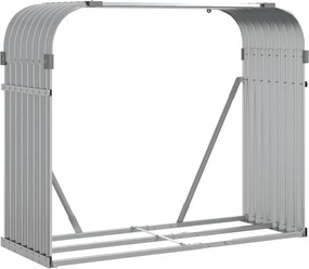 vidaXL világosszürke horganyzott acél rönktartó 120 x 45 x 100 cm