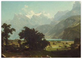 Kép - Albert Bierstadt, Lake Lucerne, reprodukciók (70x50 cm)