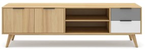Natúr színű borovi fenyő TV-állvány 180x53 cm Elfa – Marckeric