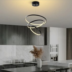 Simit 13697 fekete fém LED függőlámpa, 50 x 50 cm