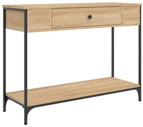 sonoma tölgy színű szerelt fa dohányzóasztal 100 x 34,5 x 75 cm