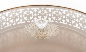 Elegáns magasfényű sárgaarany színű kerek fém üveg fedeles ékszertartó ládika 9x25,5x25,5cm