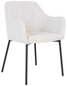 Fehér kárpitozott karfás étkezőfotel Melilla – House Nordic