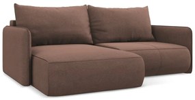 Rózsaszín kinyitható-tárolóhelyes sarokkanapé (bal oldali) Nanea – Makamii