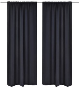 2 db fekete sötétítőfüggöny nyílással 135 x 245 cm